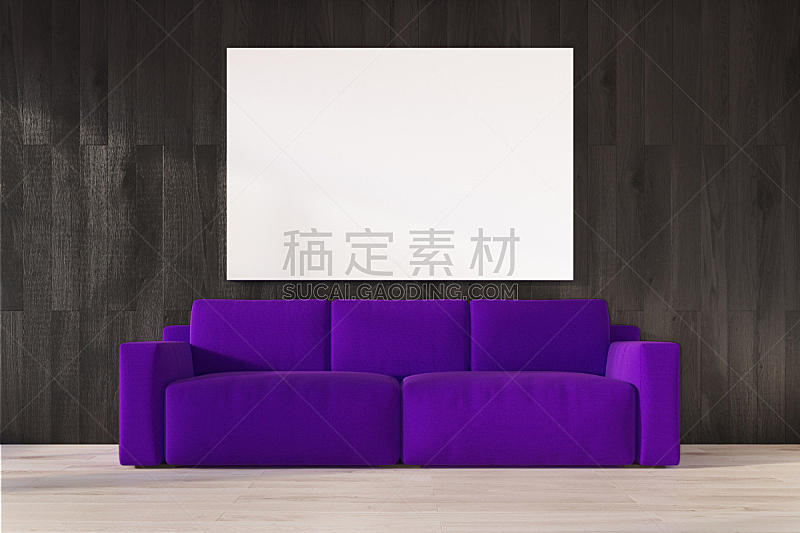 墙,沙发,紫色,黑色,办公室,水平画幅,无人,绘画插图,家庭生活