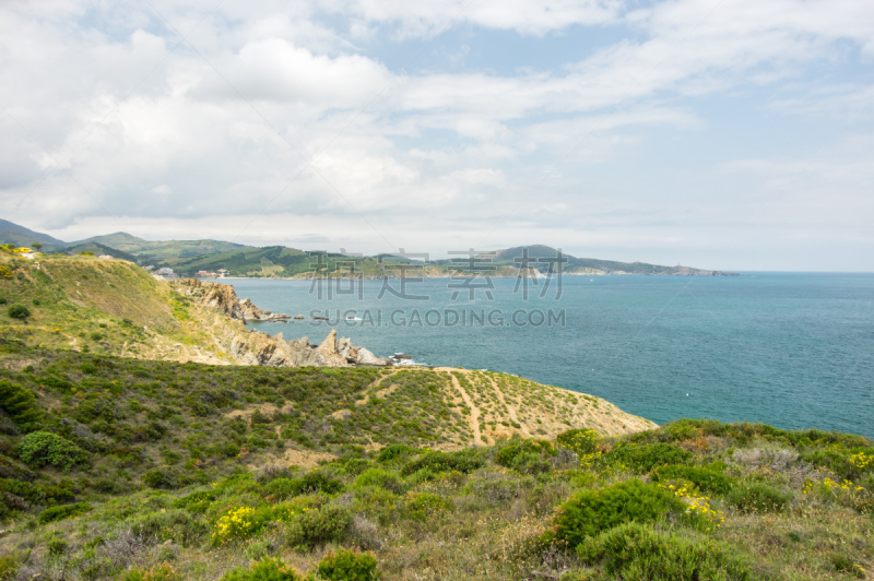 海岸线,徒步旅行,自然美,技能,旅途,法国,小路,地中海,夏天,户外