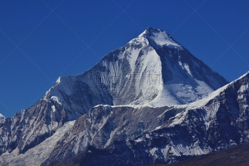 道拉吉利峰,山,天空,水平画幅,雪,无人,喜马拉雅山脉,户外,高处,安纳普纳生态保护区