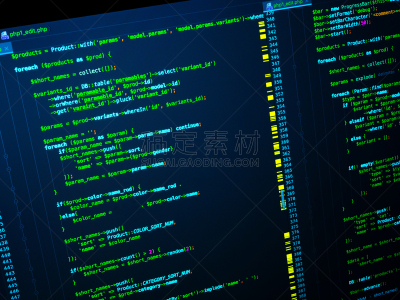 绿色,编码,计算机语言,建筑工地,蓝色背景,概念,使用电脑,暗色,黄色,互联网
