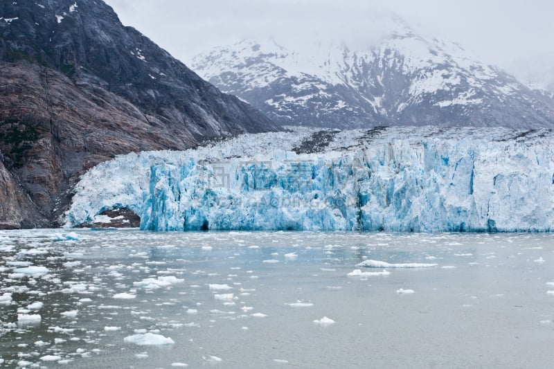 dawes glacier,自然,寒冷,恩迪科特湾,旅游目的地,水平画幅,户外,冰,自然美,山脉