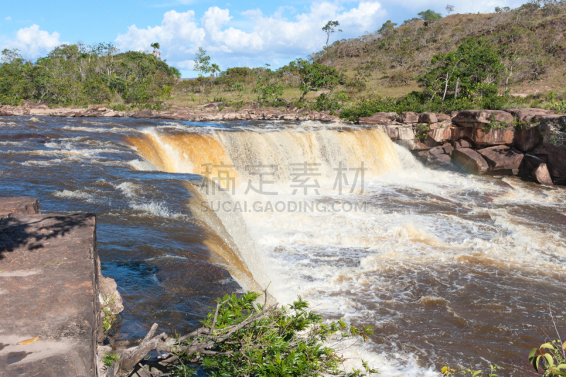 委内瑞拉,瀑布,拉格兰萨巴那,canaima,自来水,南美,水,水平画幅,无人,夏天