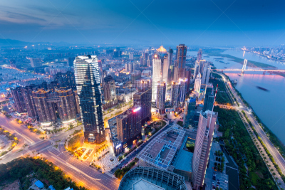 上海,都市风景,鸟类,水平画幅,不,建筑,夜晚,城市天际线,交通,人