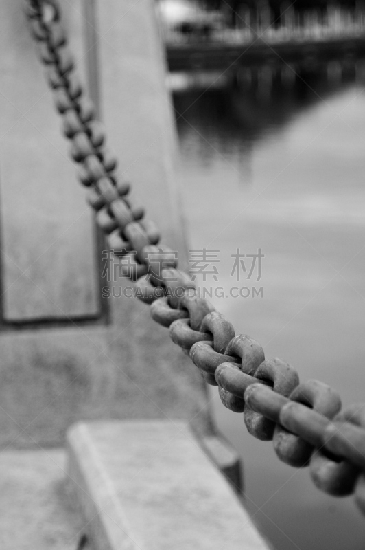 链,游艇码头,垂直画幅,风化的,古老的,偏远的,铁,金属,湖,安全