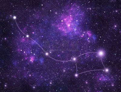 小熊座,星座,紫色,背景,深的,天空,蓝色,太空,星星,闪亮