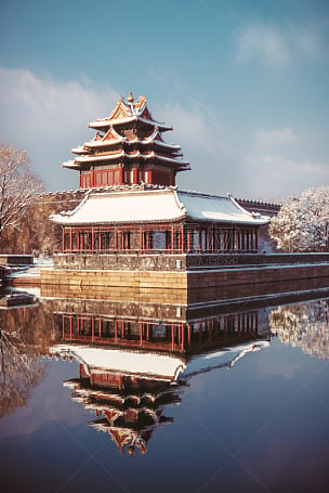 北京,冬天,故宫,了望塔,2015年,角落,亭台楼阁,霜,宫殿,宝塔