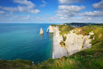 诺曼底埃特塔尔海滩,法国,诺曼底,风景,white cliffs,水,天空,上诺曼底,美,水平画幅
