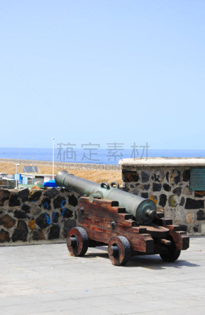 特内里费岛,炮,砖,热带气候,古典式,海岸线,波浪,夏天,户外,天空