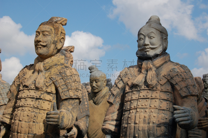 瓷器,贞德,过去,赤土陶器,盔甲服,天空,络腮胡子,水平画幅,古老的,人群