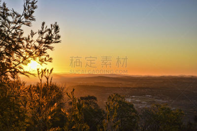 山,秋天,城市,堪培拉,天空,褐色,水平画幅,无人,户外,湖