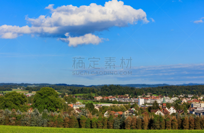 瑞士,风景,城镇,天空,水平画幅,绿色,云,地形,山,苏黎士州