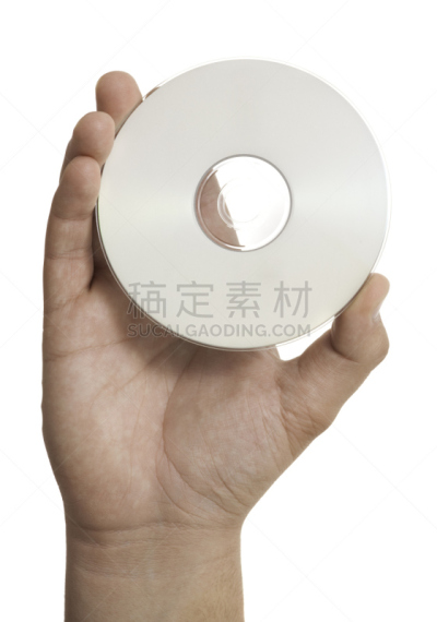 白色,空白的,手牵手,Disk,男人,分离着色,光盘,拿着,一个物体