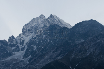 天空,水平画幅,坤布,雪,无人,喜马拉雅山脉,早晨,偏远的,户外,图像