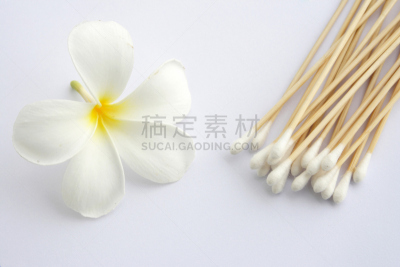 棉签,白色,赤素馨花,个人随身用品,水平画幅,化妆用品,干净,花蕾,毛绒绒,容器