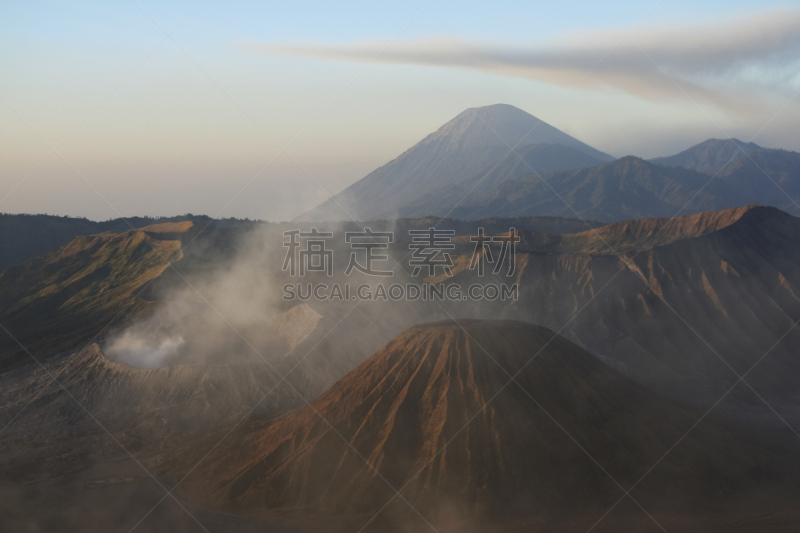 婆罗摩火山,火山,巴杜尔山,滕格尔火山,bromo-tengger-semeru national park,东爪哇,留白,早晨,曙暮光,达桑达海岛