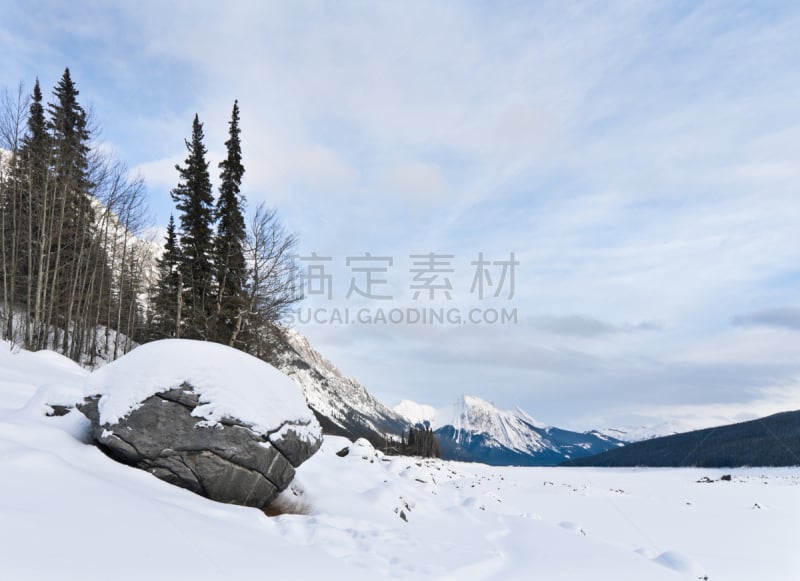 医学湖,雪,加拿大落基山脉,自然,风景,黄昏,冬天,图像,阿尔伯塔省,加拿大