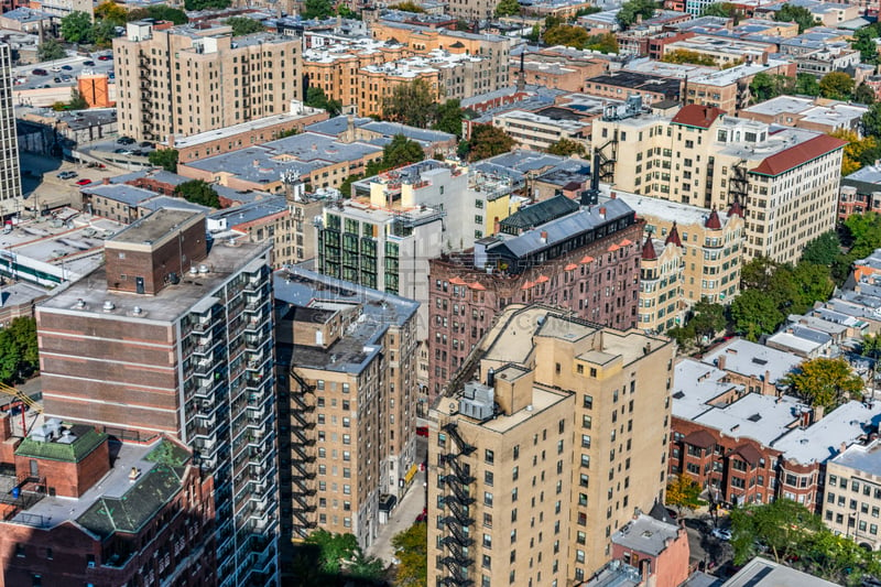 芝加哥市,林肯公墓,居住区,都市风景,正上方视角,在之间,湖,地形,户外,古老的