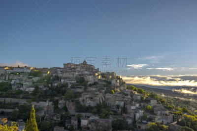 普罗旺斯,葛德,城镇,风景,法国,地形,乡村,屋顶,自然美,小的