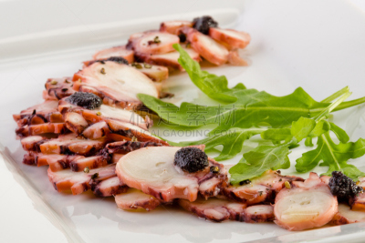 carpaccio,章鱼,陈醋,鱼子酱,饮食,水平画幅,水果,无人,开胃品,海产