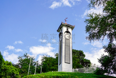钟塔,窗户,水平画幅,形状,建筑,木制,无人,婆罗洲岛,蓝色,沙巴州