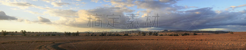 新南威尔士,干的,全景,农场,澳大利亚,天空,水平画幅,云,山