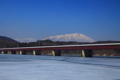 湖,冬天,岩手县,寒冷,旅途,环境,霜,雪,水面,自然美