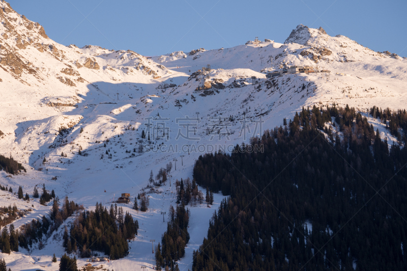 韦尔毕耶,滑雪雪橇,十二月,居住区,滑雪场,尖头平底船,天空,水平画幅,雪,无人