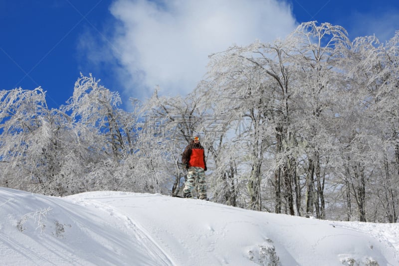 雪,在上面,山,滑雪板,智利,快乐,特拉华,水平画幅,户外,雪板