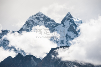 云,尼泊尔,甘地嘉峰 ,风景,喜马拉雅山脉,山,旅途,云景,山脊,环境