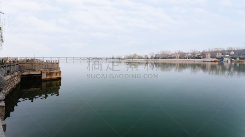 春天,风景,桥,彝族,河流,龙门石窟,洛阳,河南省,漓江,码头周围