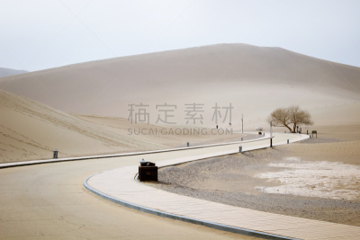 敦煌,甘肃省,月亮,沙漠,新月形,湖,中国,路,掸邦,里面