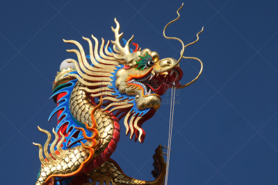 龙,寺庙,中国龙,尖牙,灵性,艺术,水平画幅,新加坡,符号,动物身体部位