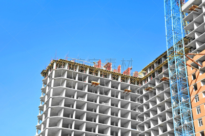 起重机,建筑工地,摩天大楼,天空,新的,建筑设备,建筑材料,居住区,建筑业,工业