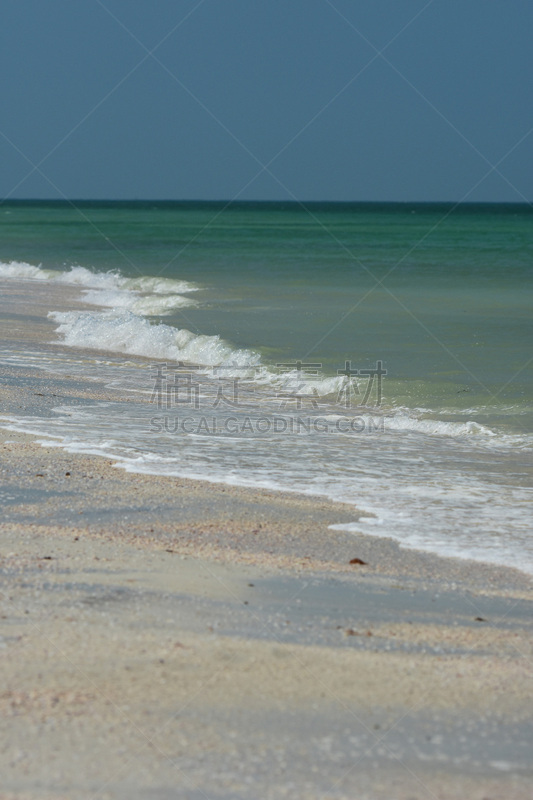 海洋,海浪,波浪,海滩,正下方视角,青绿色,垂直画幅,蜜月岛州立公园,图像,佛罗里达