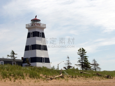 怀斯特普里特灯塔,西点灯塔,西点军校,爱德华王子岛,海滩,法鲁区,水平画幅,无人,建筑外部,户外