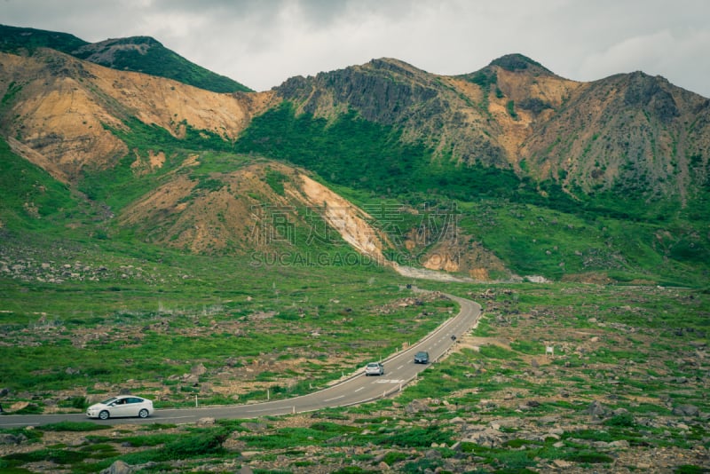 山路,自然美,太东,福岛县,距离标记,空的路,天空,留白,里山,水平画幅