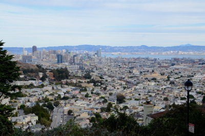 湾区,都市风景,市区,旧金山,旧金山双峰,水平画幅,无人,全景,城市天际线,户外