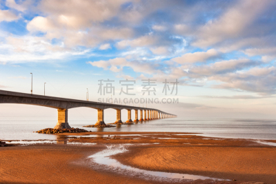 联邦桥,爱德华王子岛,加拿大,地形,加拿大沿海省,水,天空,水平画幅,沙子,无人