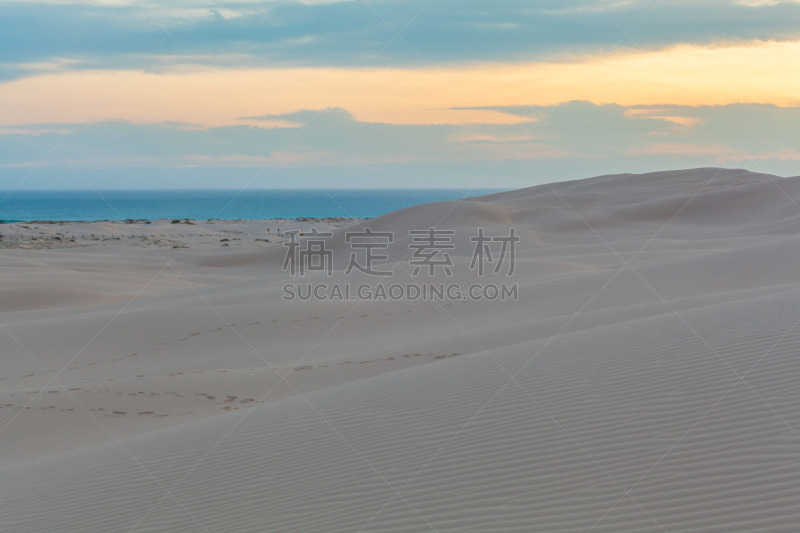 新南威尔士,澳大利亚,海洋,沙丘,在上面,海湾,安娜镇,日落