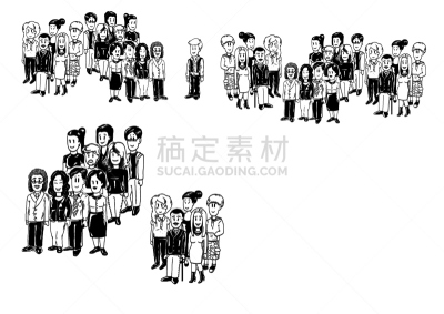 人群,插画,表现积极,女人,水平画幅,剪贴画,男人,人,男孩,成年的