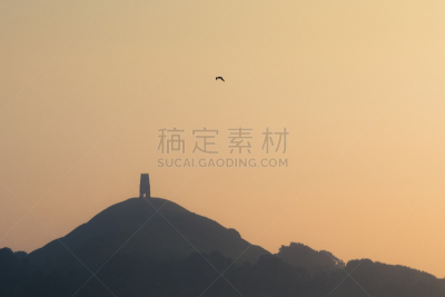格拉斯顿伯里石山,萨默塞特,教堂,水平画幅,岩石,无人,古老的,英格兰,废墟,国际著名景点