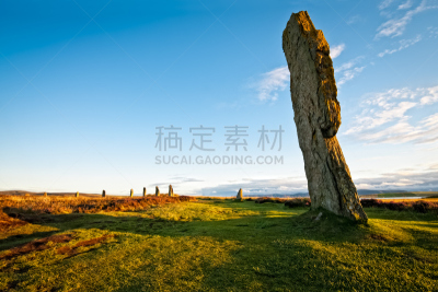 布罗德加石环,立石,自然,石圈,非都市风光,旅游目的地,水平画幅,无人,古老的,苏格兰