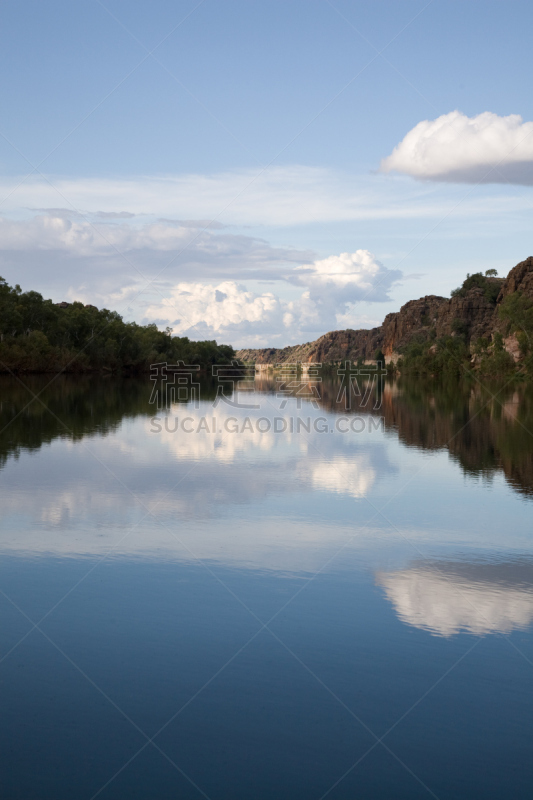 沟壑,菲茨罗伊河,the kimberley,垂直画幅,水,天空,西澳大利亚,无人,户外,云景