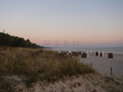 波罗的海,宾茨,海滩,图像,无人,散步道,岩石,户外,德国,水平画幅