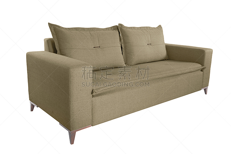 沙发,极简构图,白色背景,彩色图片,羊皮,分离着色,空的,暗色,背景分离,长椅