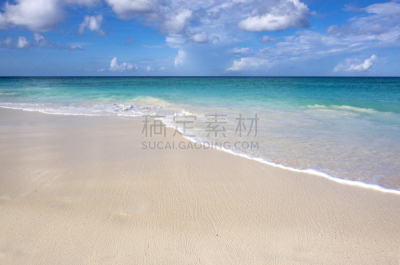 加勒比海地区,宁静,海滩,自然美,云景,热带气候,云,无人迹,海浪,绿松石色
