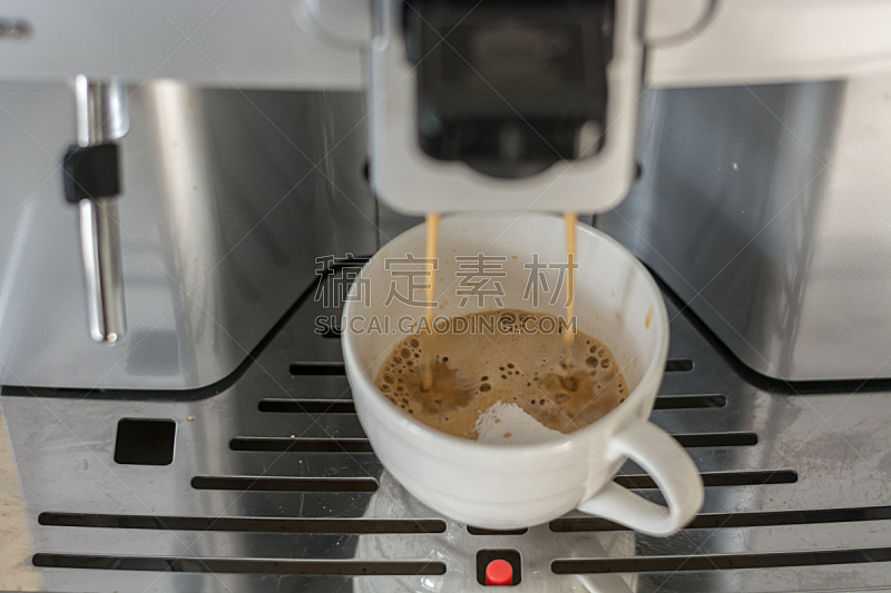 特写,浓咖啡,咖啡机,咖啡师,褐色,水平画幅,早晨,饮料,咖啡,机器
