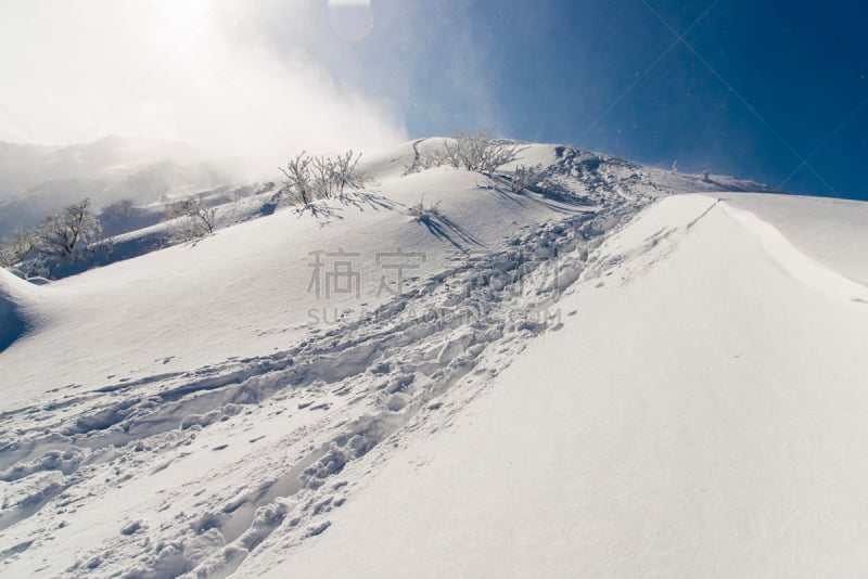 冬天,山,daisen,鸟取,活力,风险,山脊,运动,本州岛中国地区,鸟取县