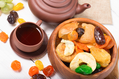 陶瓷工艺品,干果,茶树,伦敦塔,褐色,水平画幅,维生素,杏,干的,特写