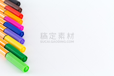 白色背景,学校用品,毡尖笔,分离着色,留白,艺术家,办公用品,艺术,水平画幅,无人